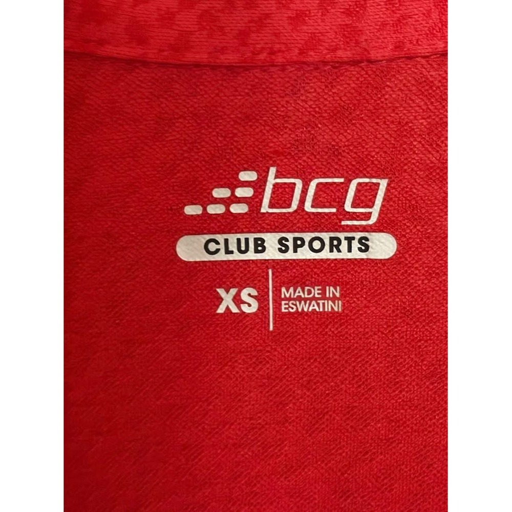 BCG Club Sports Womens Red Performance Polo Shirt XS‎ Moisture Wicking UPF 50 - Picture 3 of 5